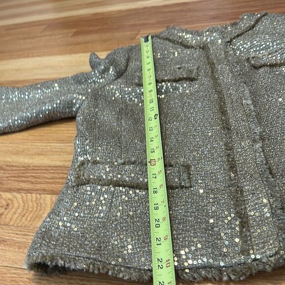 Chico’s Gold Boucle with Gold Sequins Jacket, Size 1 - Picture 9 of 10